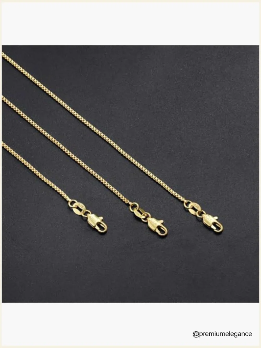 18K Gold Plated 925 Sterling Silver 1.2mm Box Chain Necklace Lobster Claw